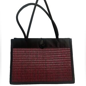 Baskets of Cambodia Red purse hand crafted woven shoulder bag